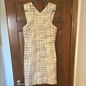 Banana Republic Textured Cream and Black Tweed Dress